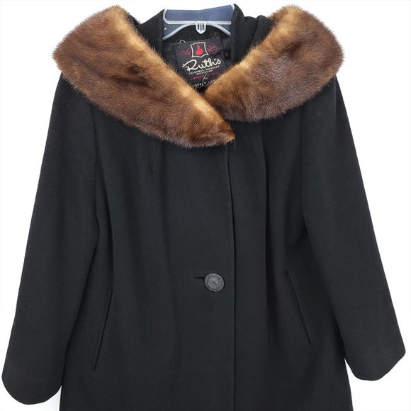 Vintage El Candida Windermere Cashmere Coat Custom Size Fur Collar Retro - Picture 3 of 11